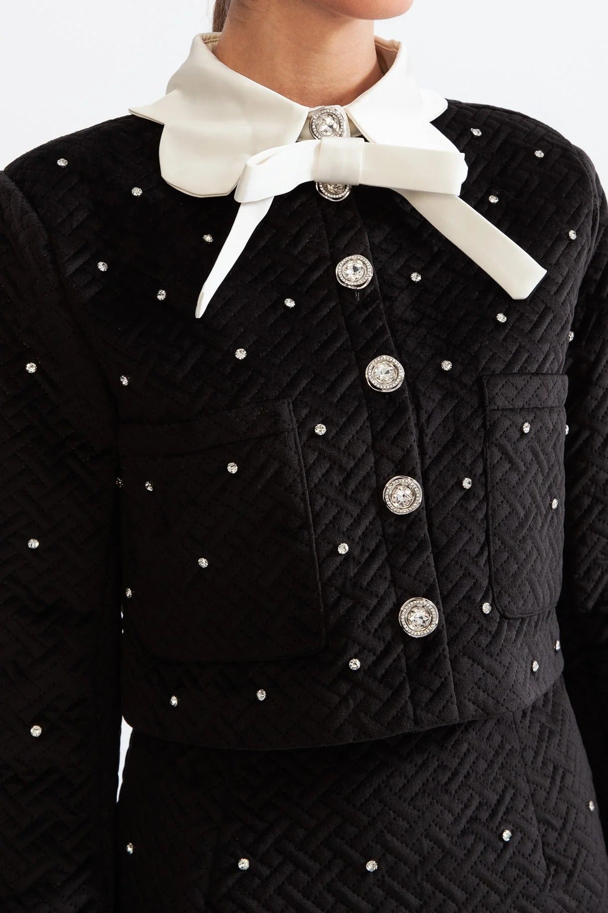 BLACK VELVET JEWEL CO-ORD SET FORMAL PARTY