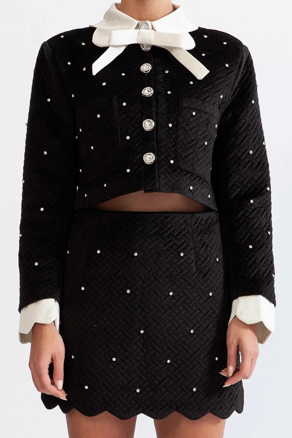 BLACK VELVET JEWEL CO-ORD SET FORMAL PARTY