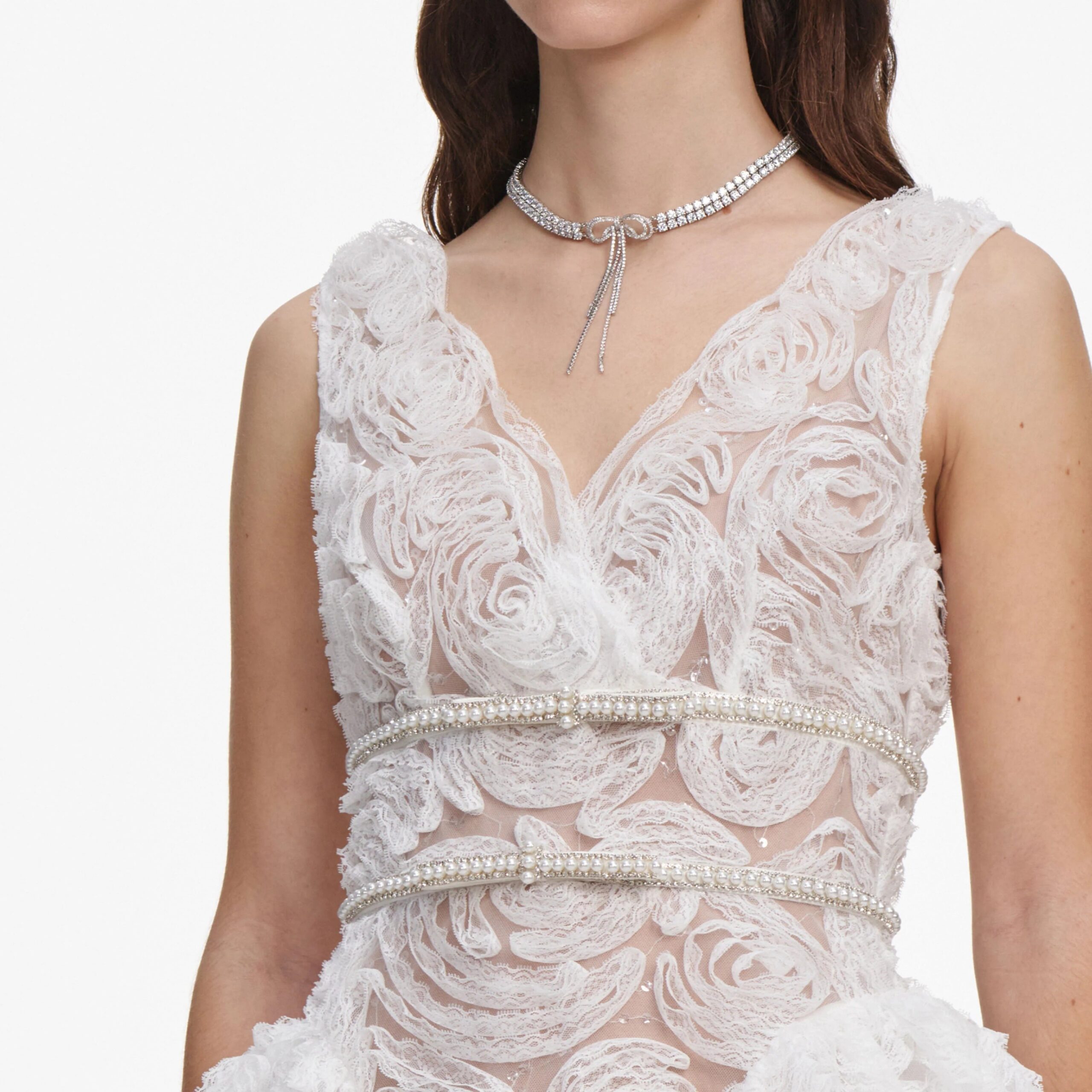 WHITE SEQUIN LACE MINI DRESS FOR PARTY