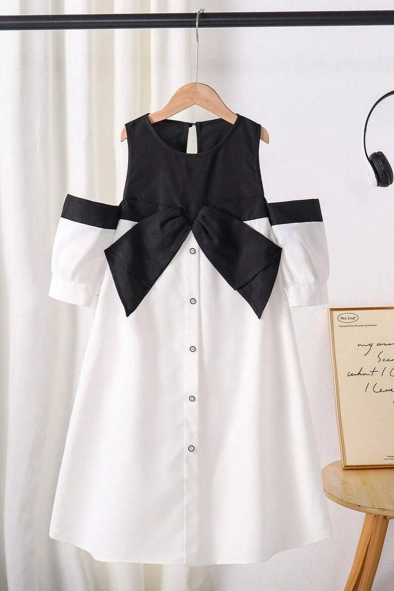 EVELYN OFF-SHOULDER BOW MINI DRESS FOR PARTY