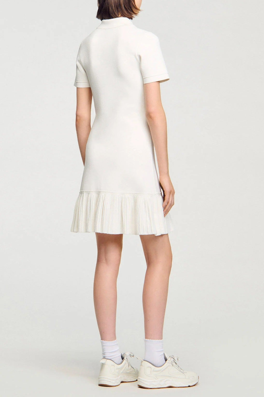 PENNY WHITE POLO NECK MINI KNIT DRESS