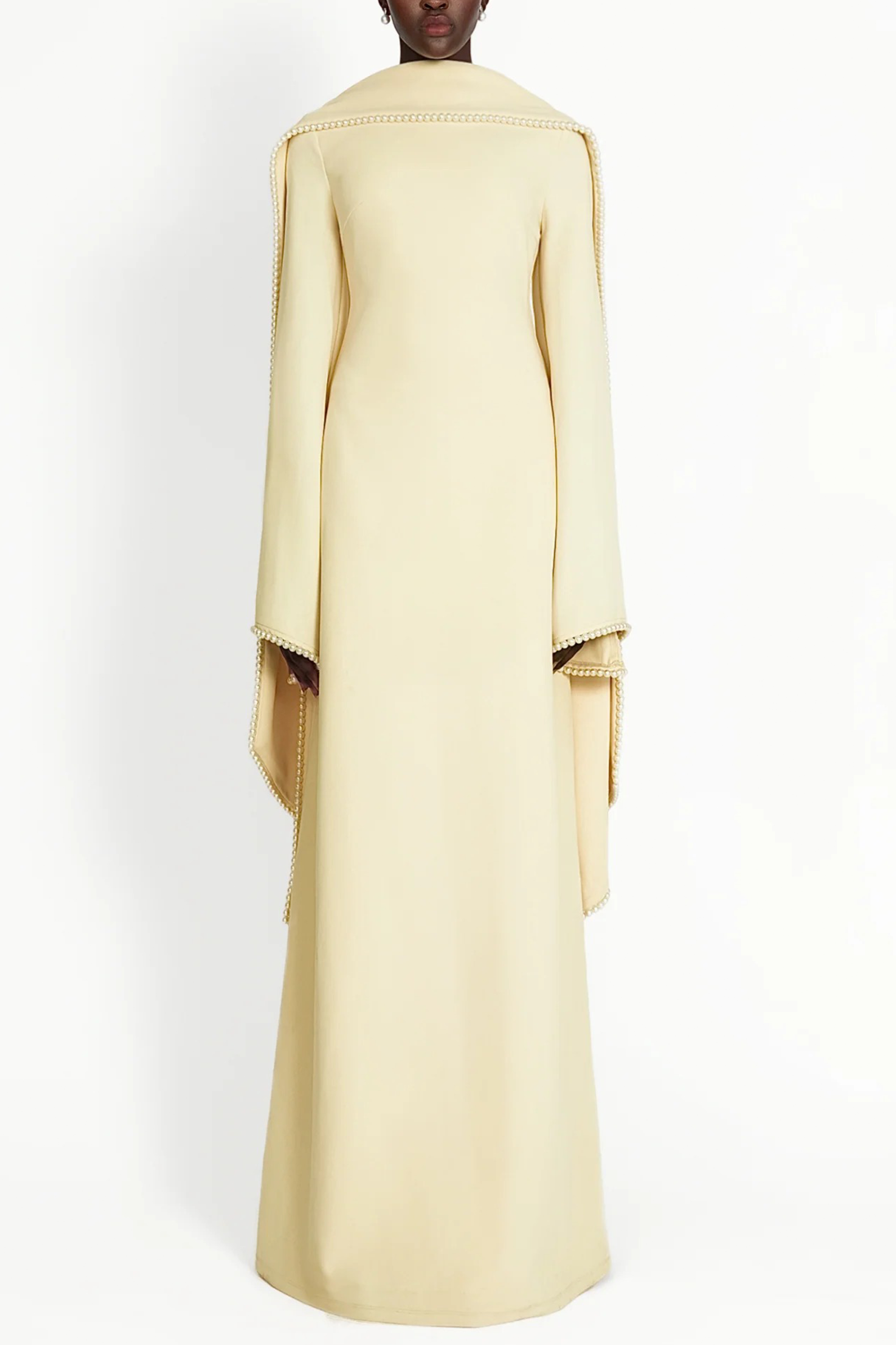 imgi_2_Krace_Dress_Yellow_1 MURRAY YELLOW PEARL TRIM SHAWL MAXI DRESS