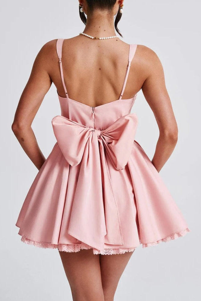 LACE RUFFLE CORSET MINI DRESS FOR PARTY