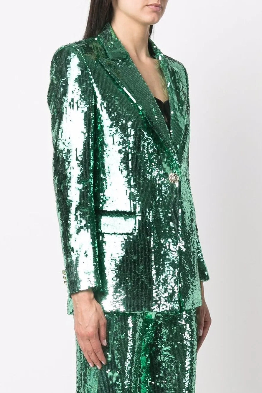 GLITTERING GREEN SEQUIN BLAZER, EVENING PARTY BLAZER