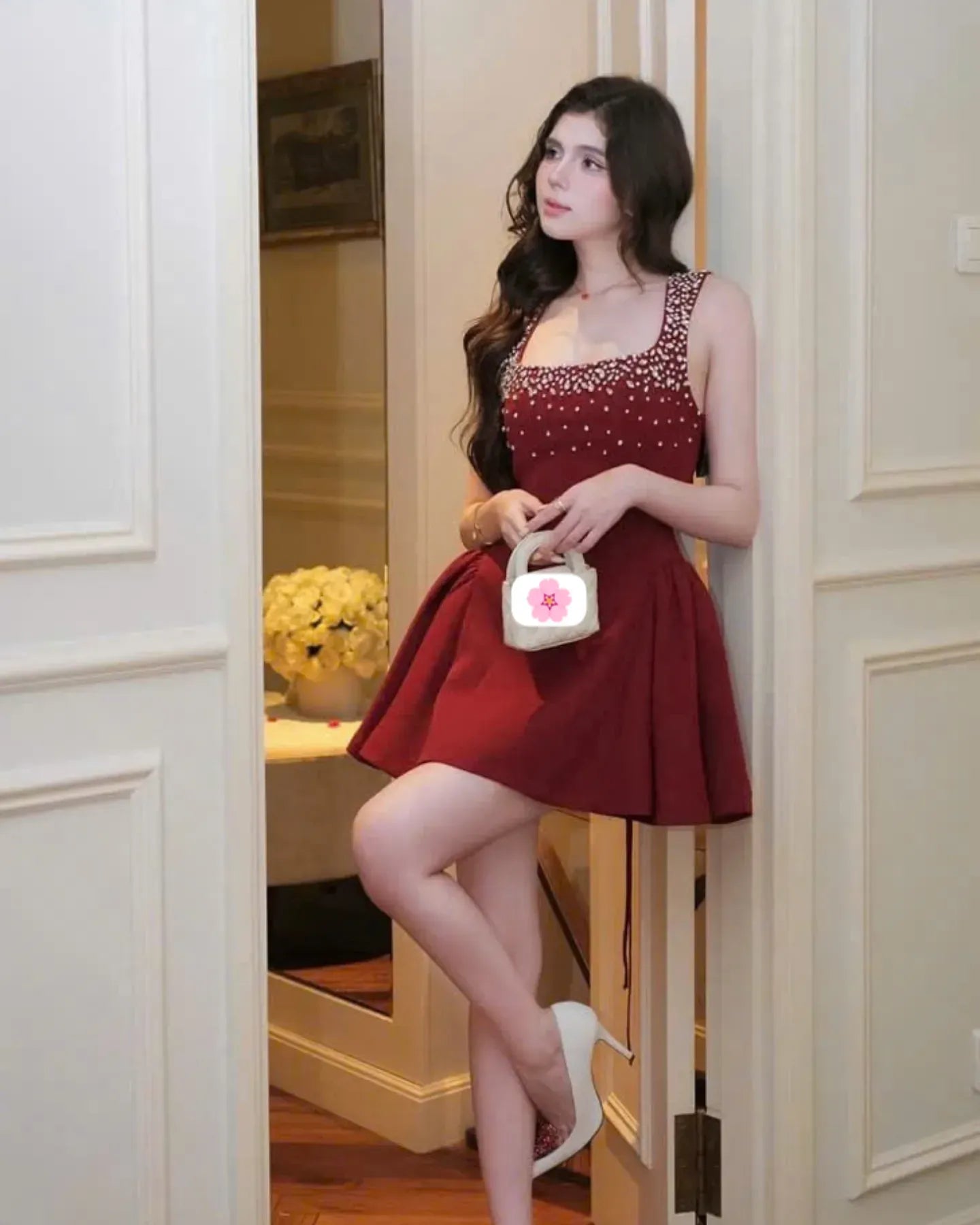 ELISE EMBELLISHED MINI DRESS FOR PARTY