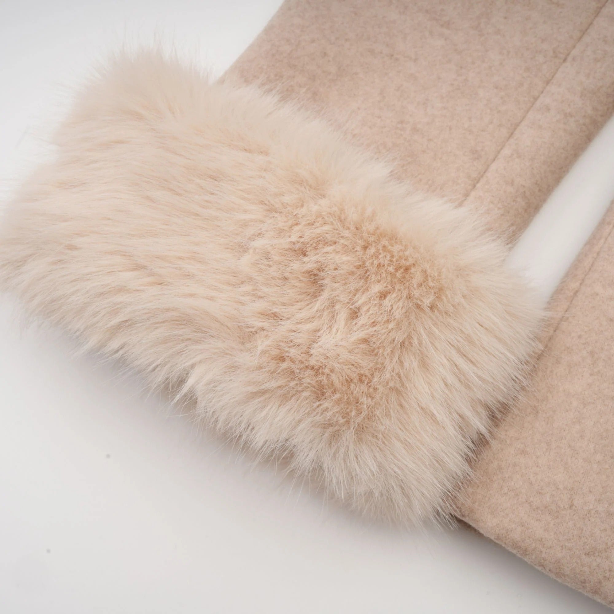 ROSELLA DETACHABLE CAPE FAUX FUR COAT