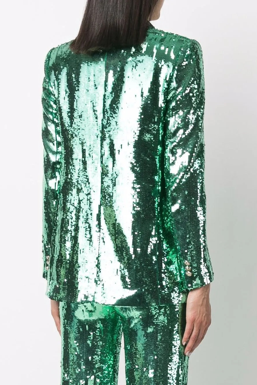 GLITTERING GREEN SEQUIN BLAZER, EVENING PARTY BLAZER