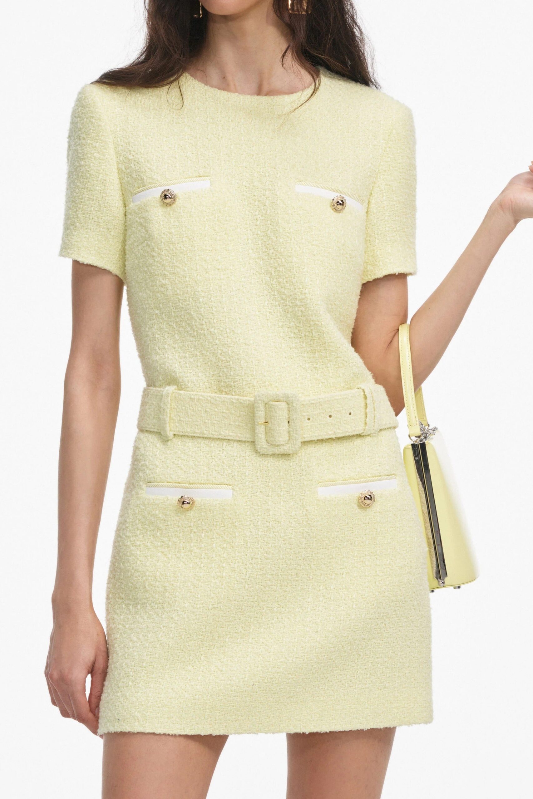 APPHIA YELLOW TWEED LOW-RISE SET FOR PARTIES