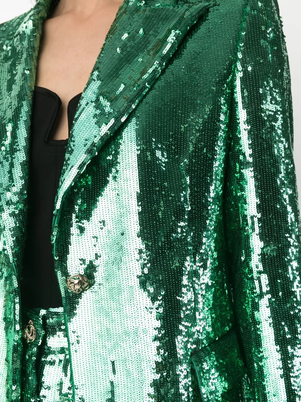 GLITTERING GREEN SEQUIN BLAZER, EVENING PARTY BLAZER