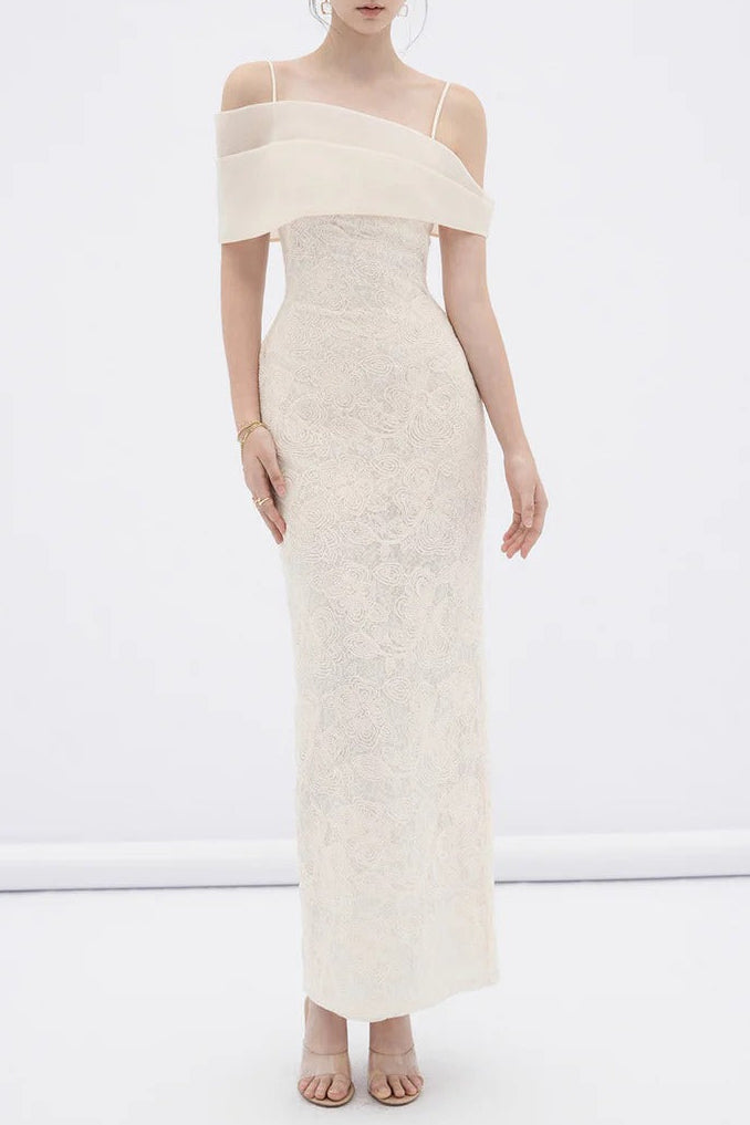 imgi_61_DN0762CRE_4 TIFFANY APRICOT OFF-SHOULDER LACE SHEATH MAXI DRESS