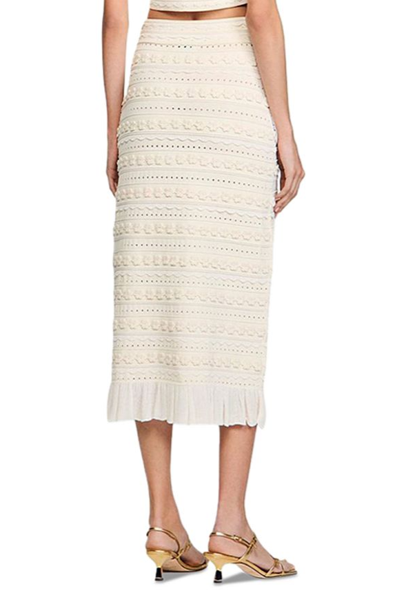 CROCHET TRIM KNIT SKIRT – ECRU, BOHEMIAN, CASUAL
