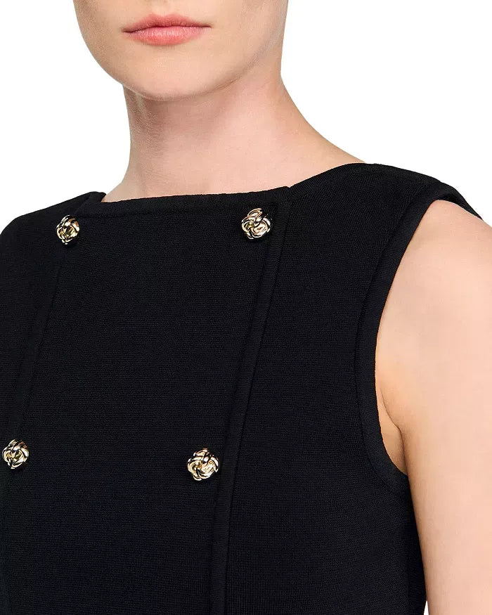 MARCIA DOUBLE BREASTED BLACK VEST FOR WORK
