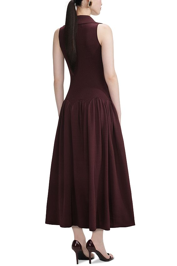 MEREDITH RIBBED MIDI DRESS | BRICK RED DATE NIGHT