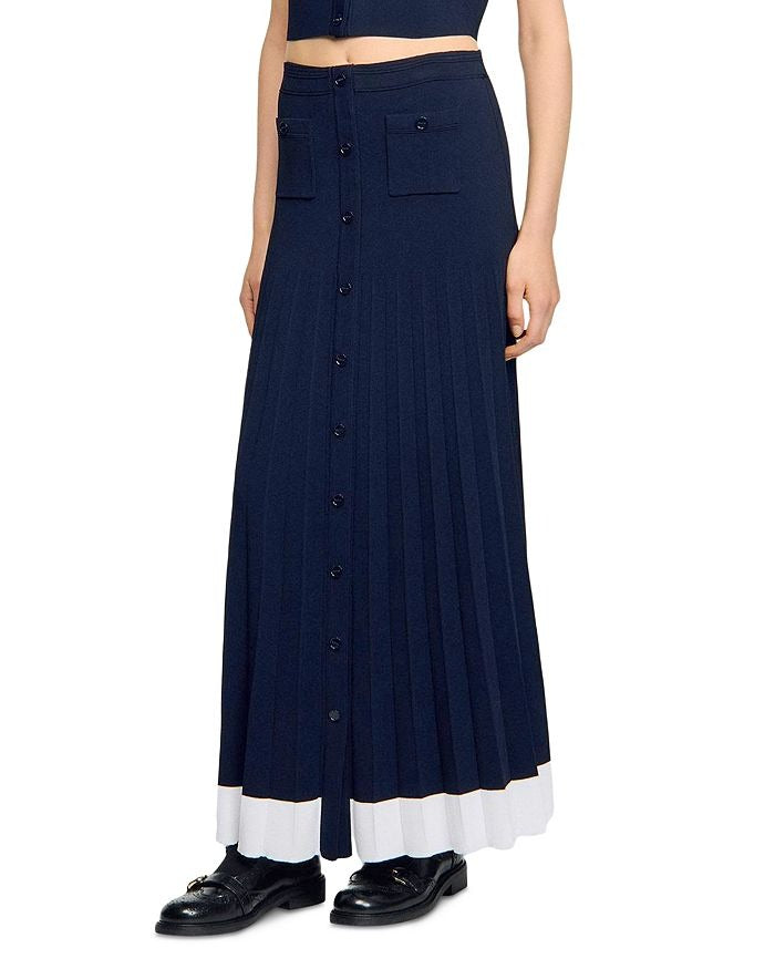 LYUBA TWO-TONE CROPPED VEST & KNIT SKIRT SET