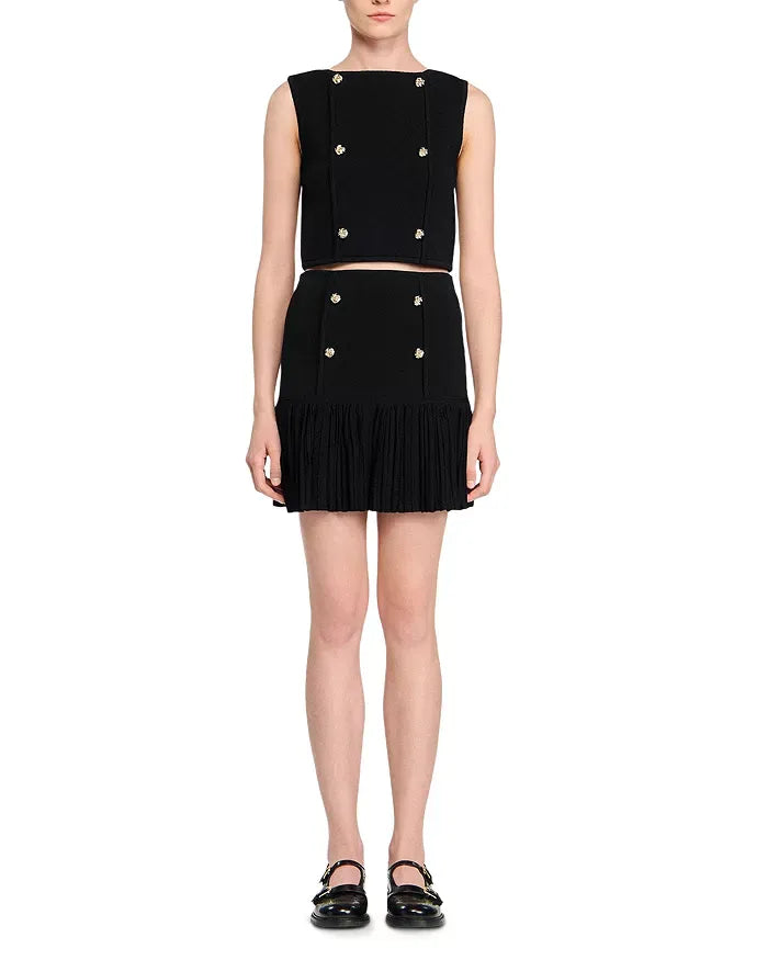 MARCIA DOUBLE BREASTED BLACK VEST FOR WORK
