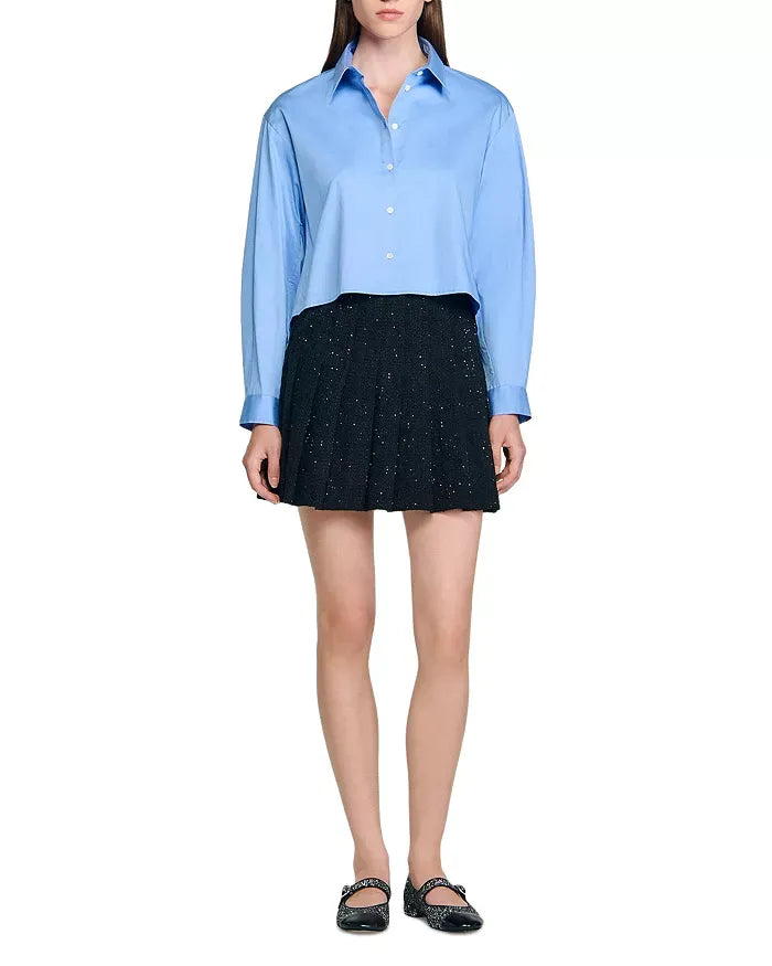 JODY BLACK TWEED PLEATED SKIRT FOR WORK