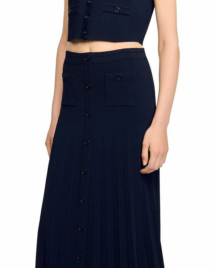 LYUBA TWO-TONE CROPPED VEST & KNIT SKIRT SET