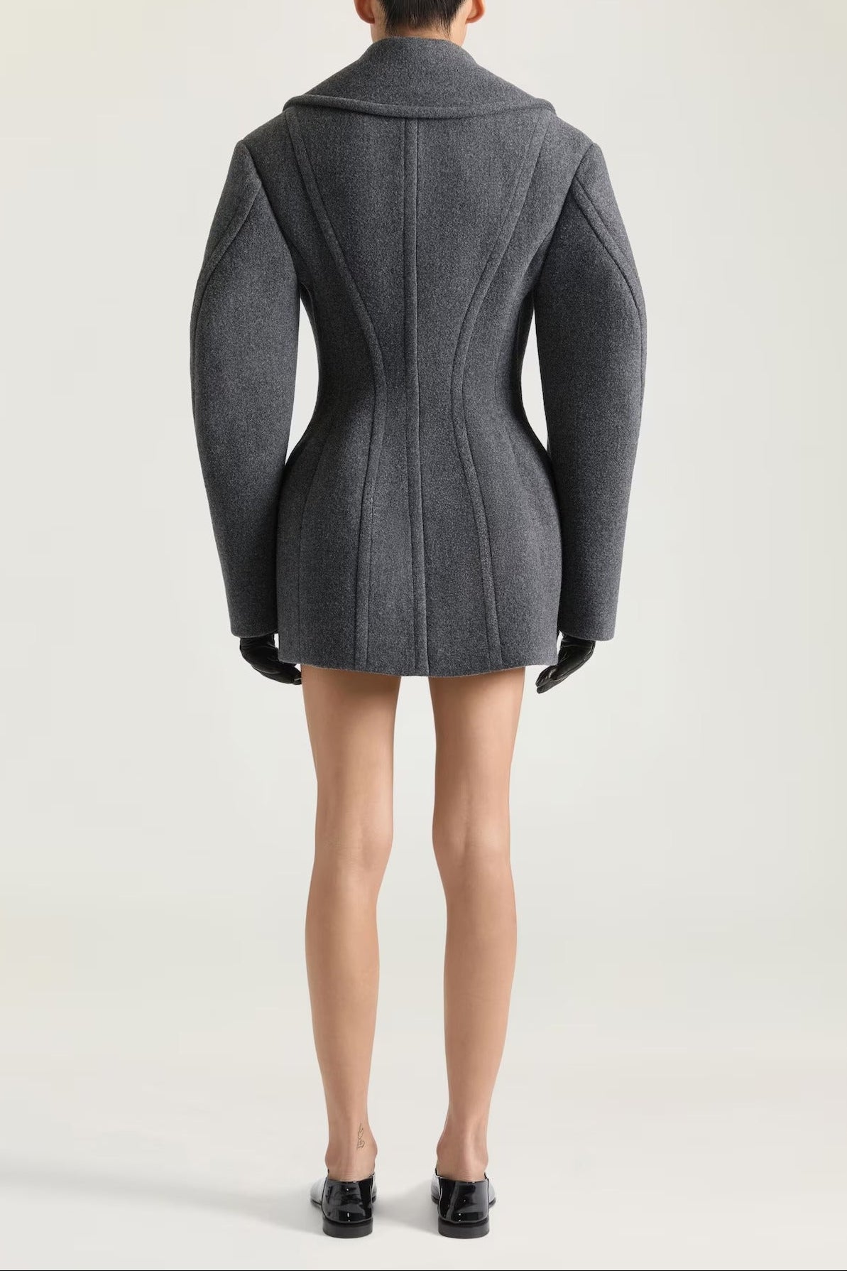 GRAY WOOL ROSEMARY PEACOAT FOR WINTER