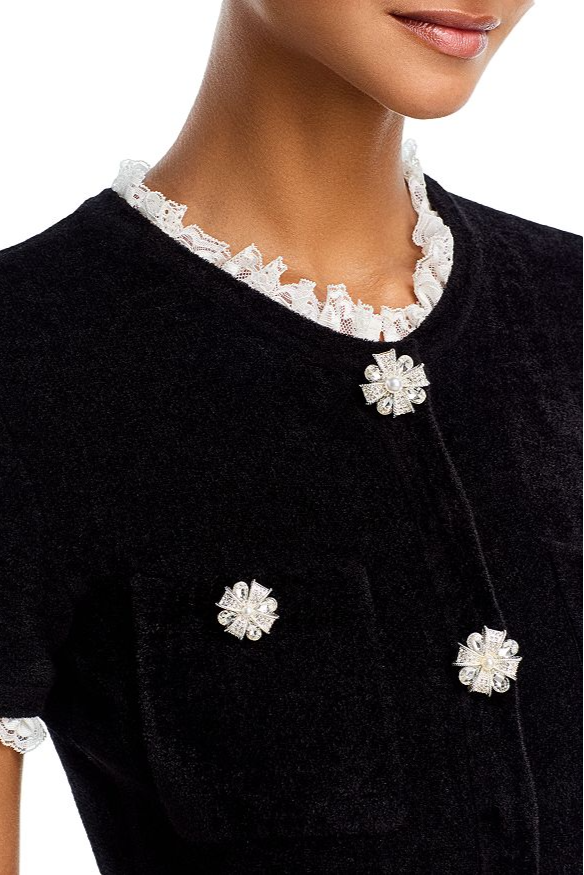KAMA BLACK CHENILLE KNIT MIDI DRESS