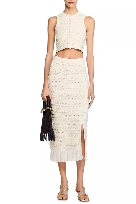 CROCHET ECRU TOP, ELEGANT SILHOUETTE FOR SUMMER OCCASIONS