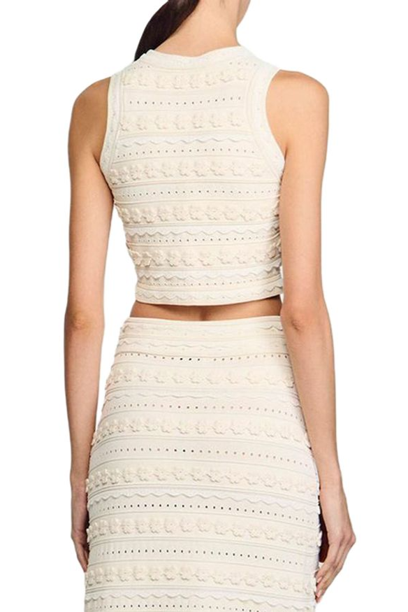 CROCHET ECRU TOP, ELEGANT SILHOUETTE FOR SUMMER OCCASIONS