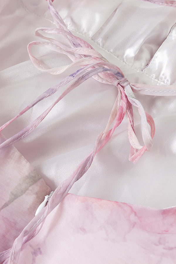 HELEN 3D FLOWER RUFFLE MINI DRESS IN PINK