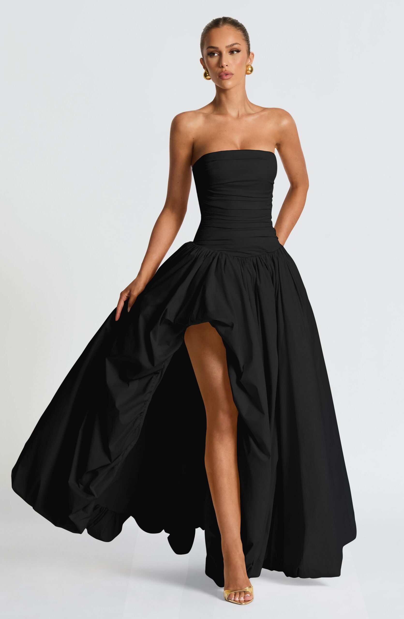 JILLIAN BLACK MAXI DRESS - ELEGANT EVENING
