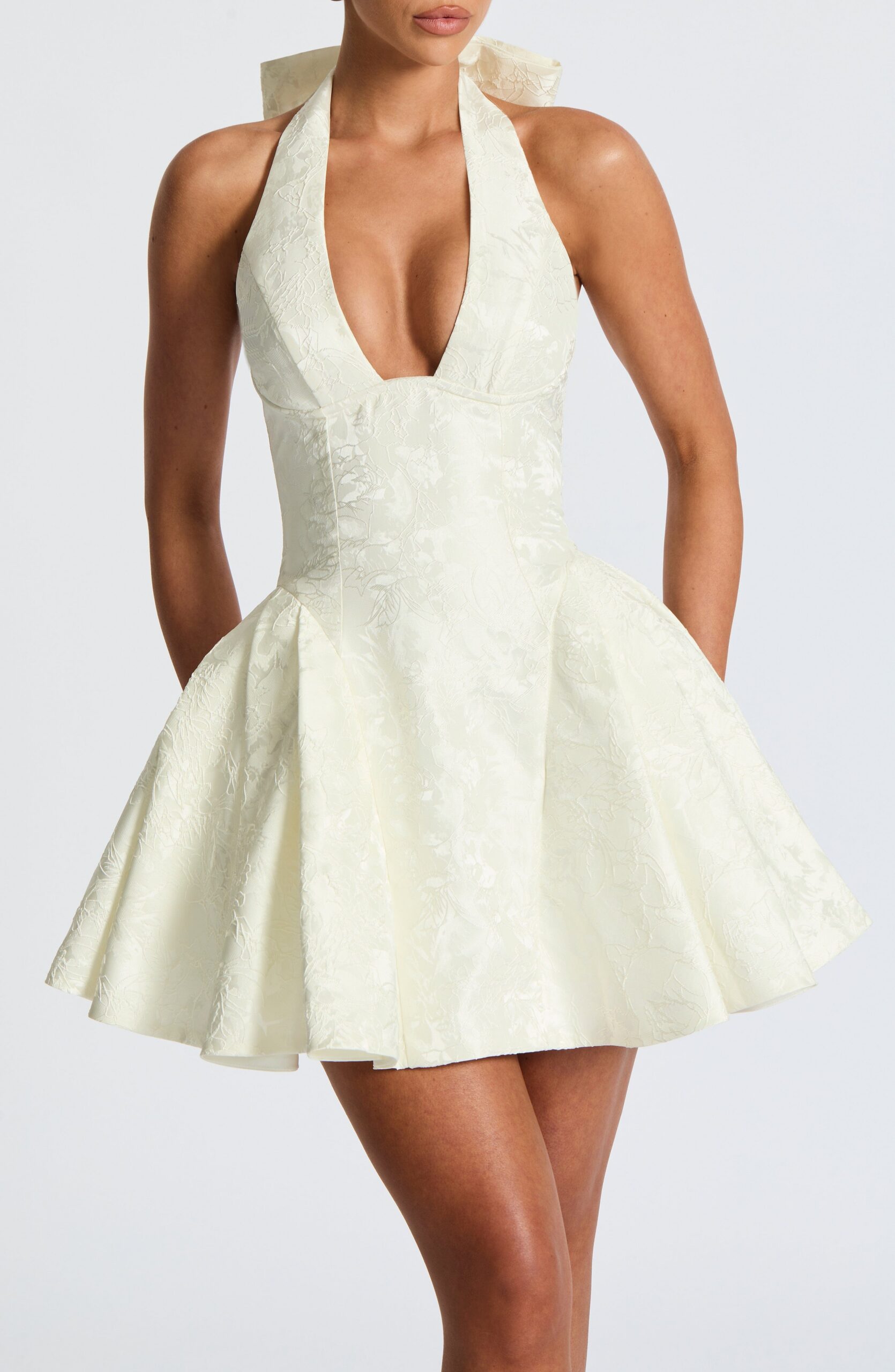 JOCELYN MINI DRESS IN IVORY FOR WEDDING GUEST