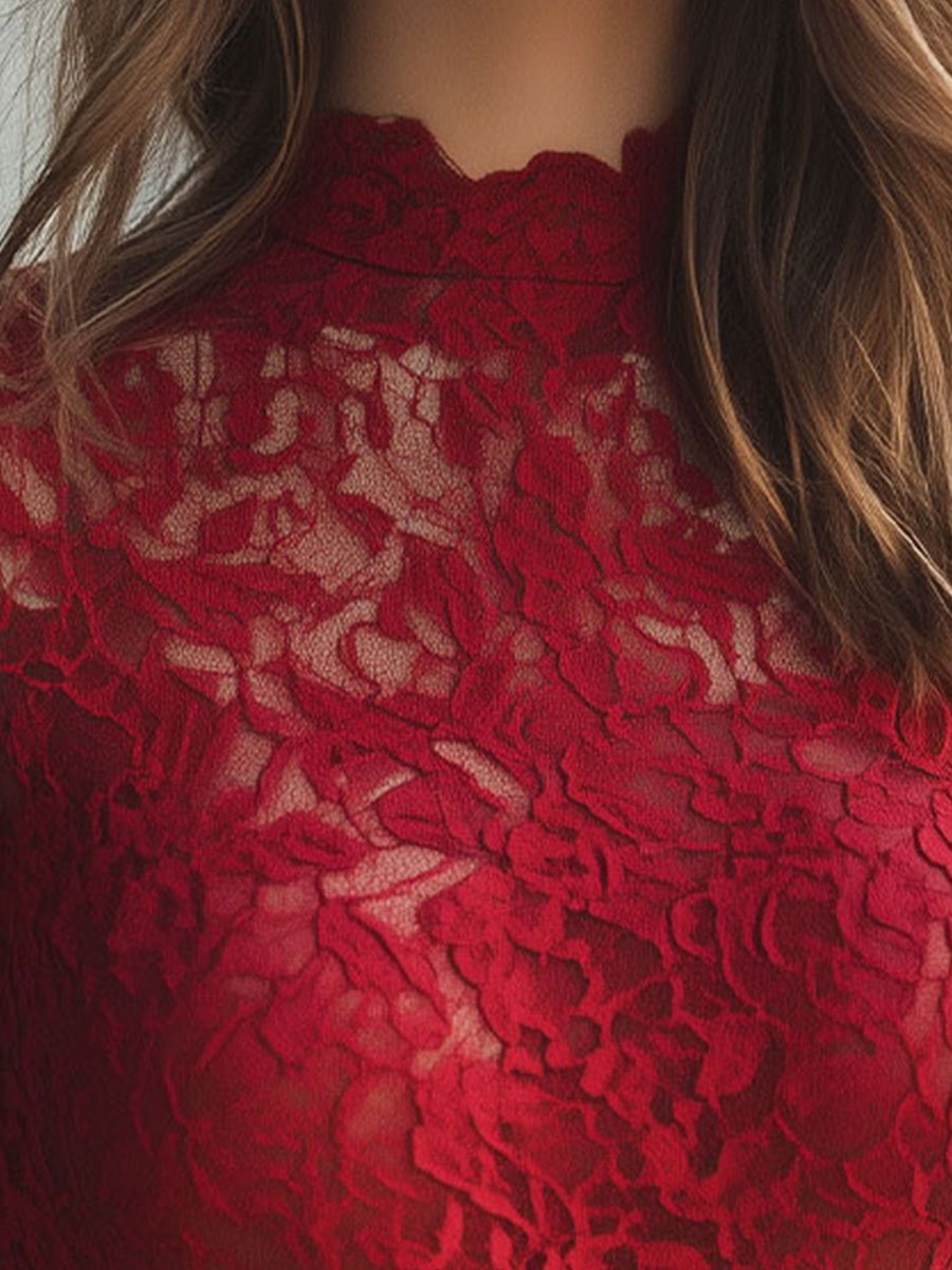 CLASSIC HIGH NECK LACE BLOUSE FOR WEDDING