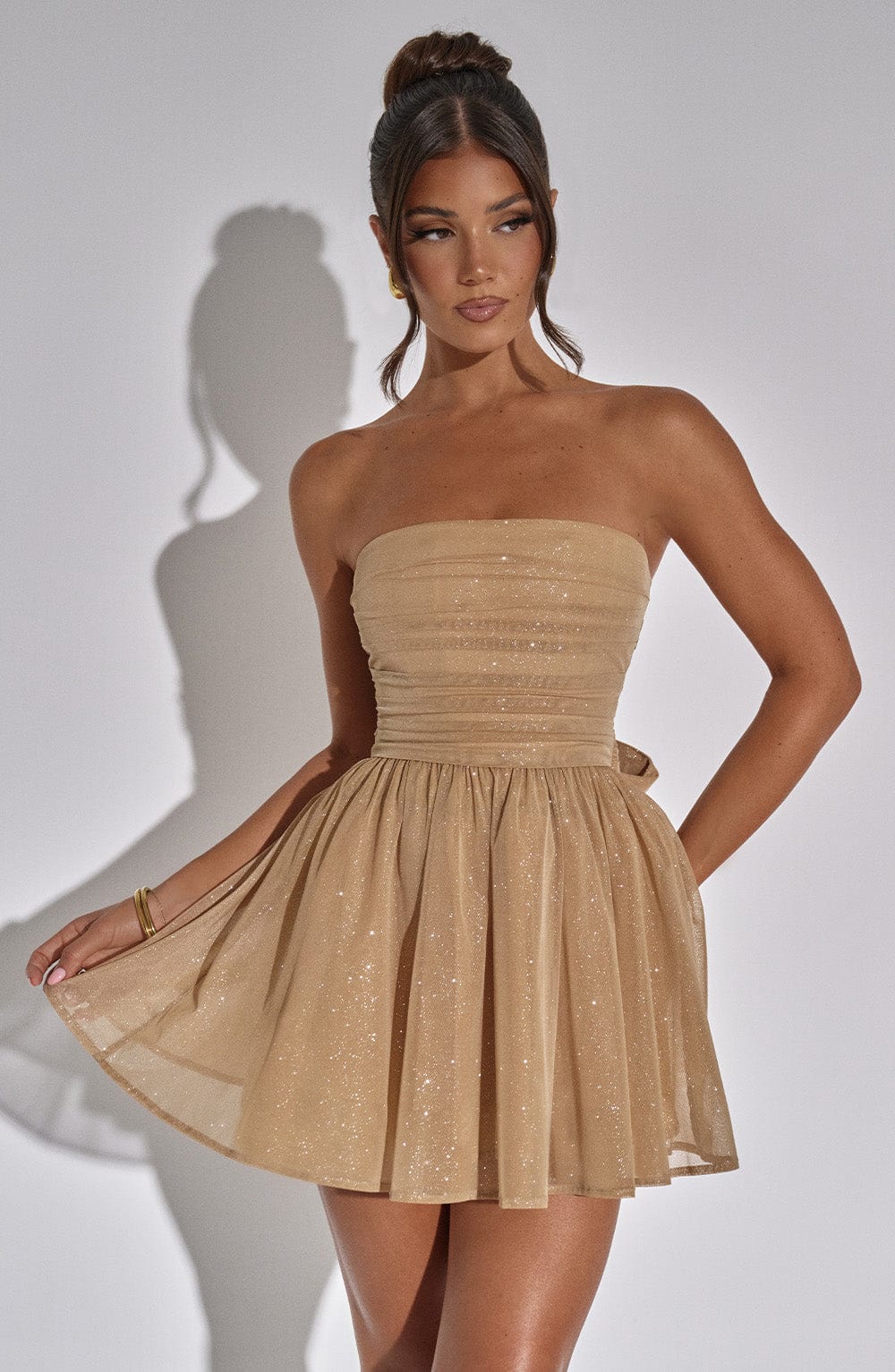 KATRINA GOLD SPARKLE MINI DRESS – PARTY GLAM