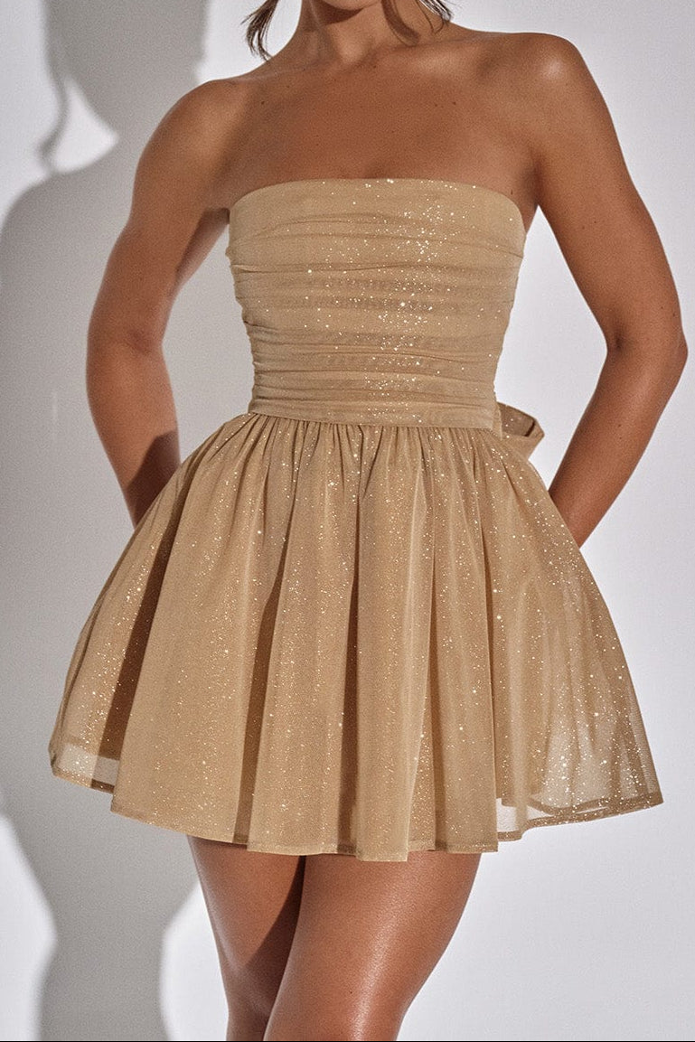 KATRINA GOLD SPARKLE MINI DRESS – PARTY GLAM