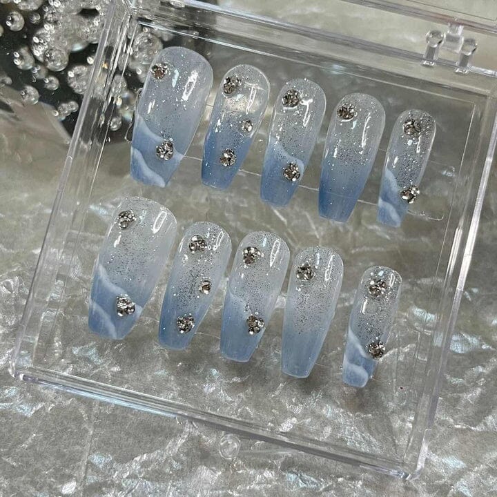 GLITTER DIAMANTE PRESS ON NAILS FOR WEDDING