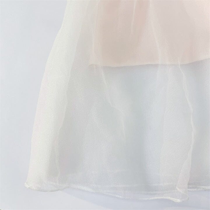 SUSPENDER BOW STRAPLESS WHITE SEERSUCKER DRESS