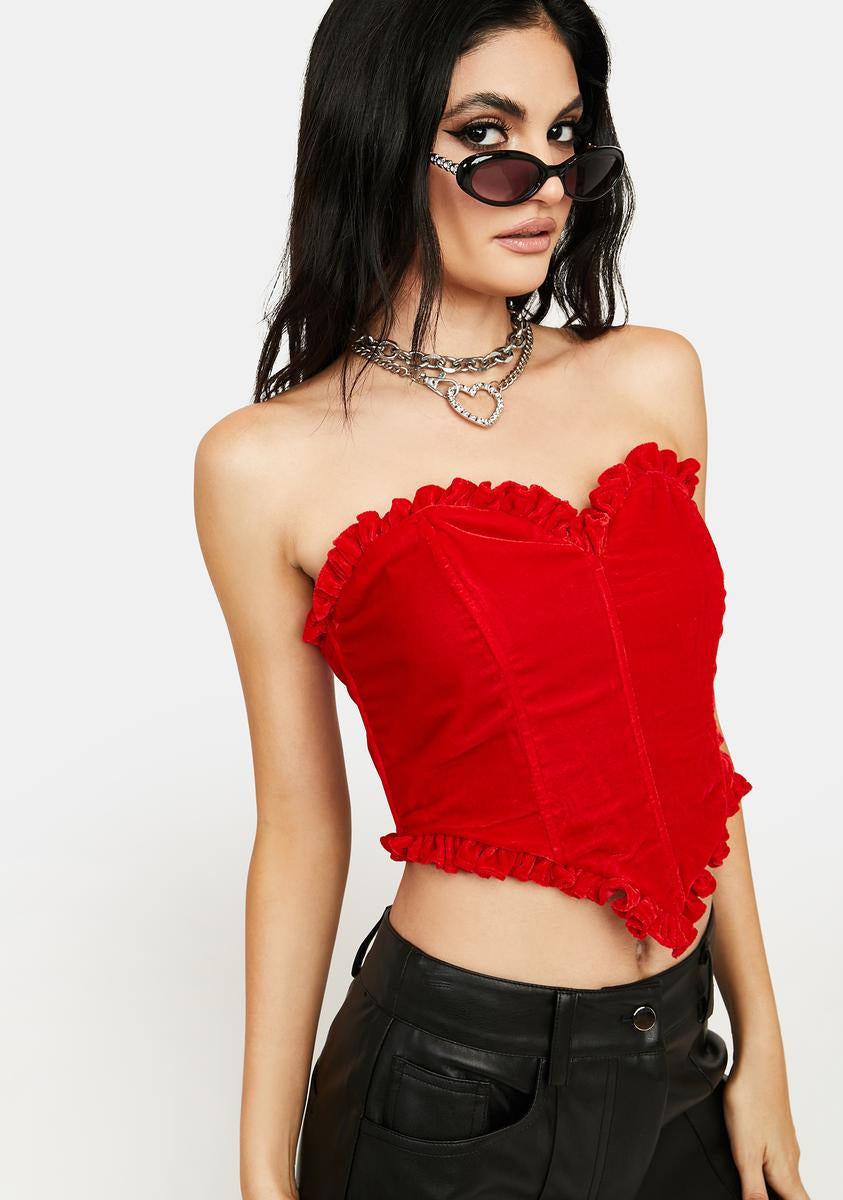 VELVET HEART BUSTIER TOP FOR DATE NIGHT