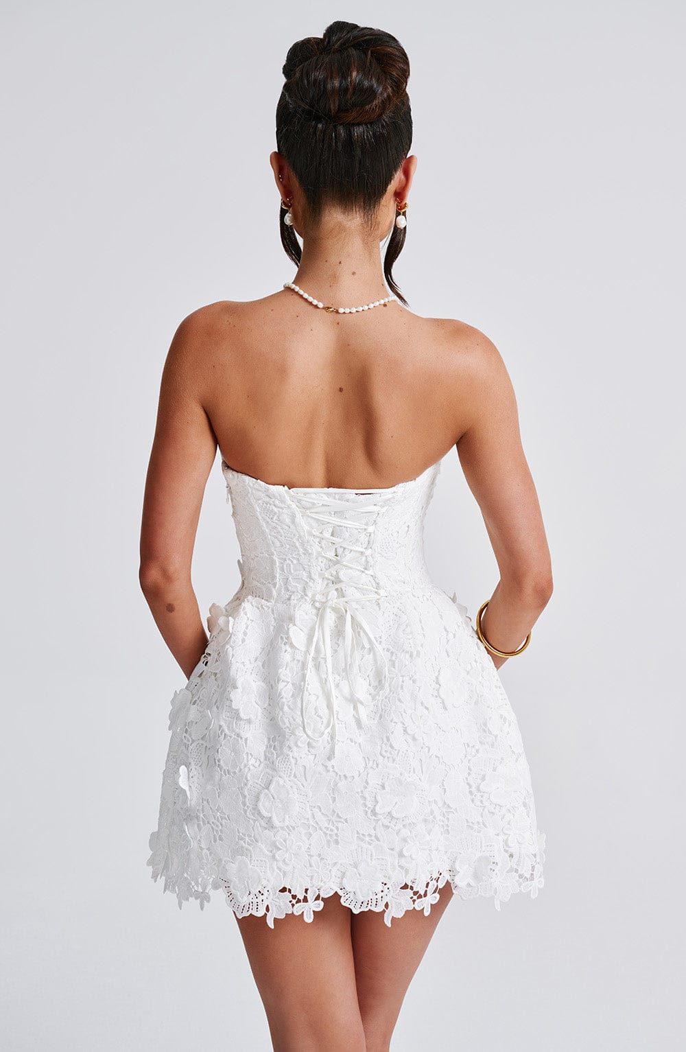 LEONA MINI DRESS IVORY - ELEGANT COCKTAIL A-LINE