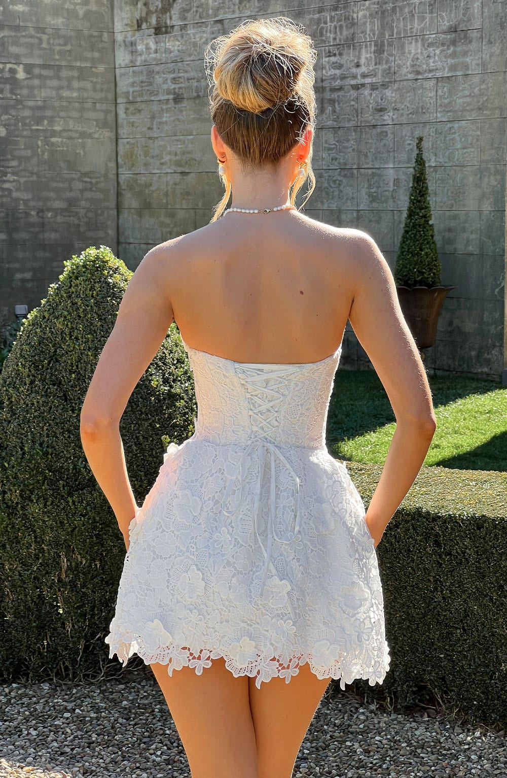 LEONA MINI DRESS IVORY - ELEGANT COCKTAIL A-LINE