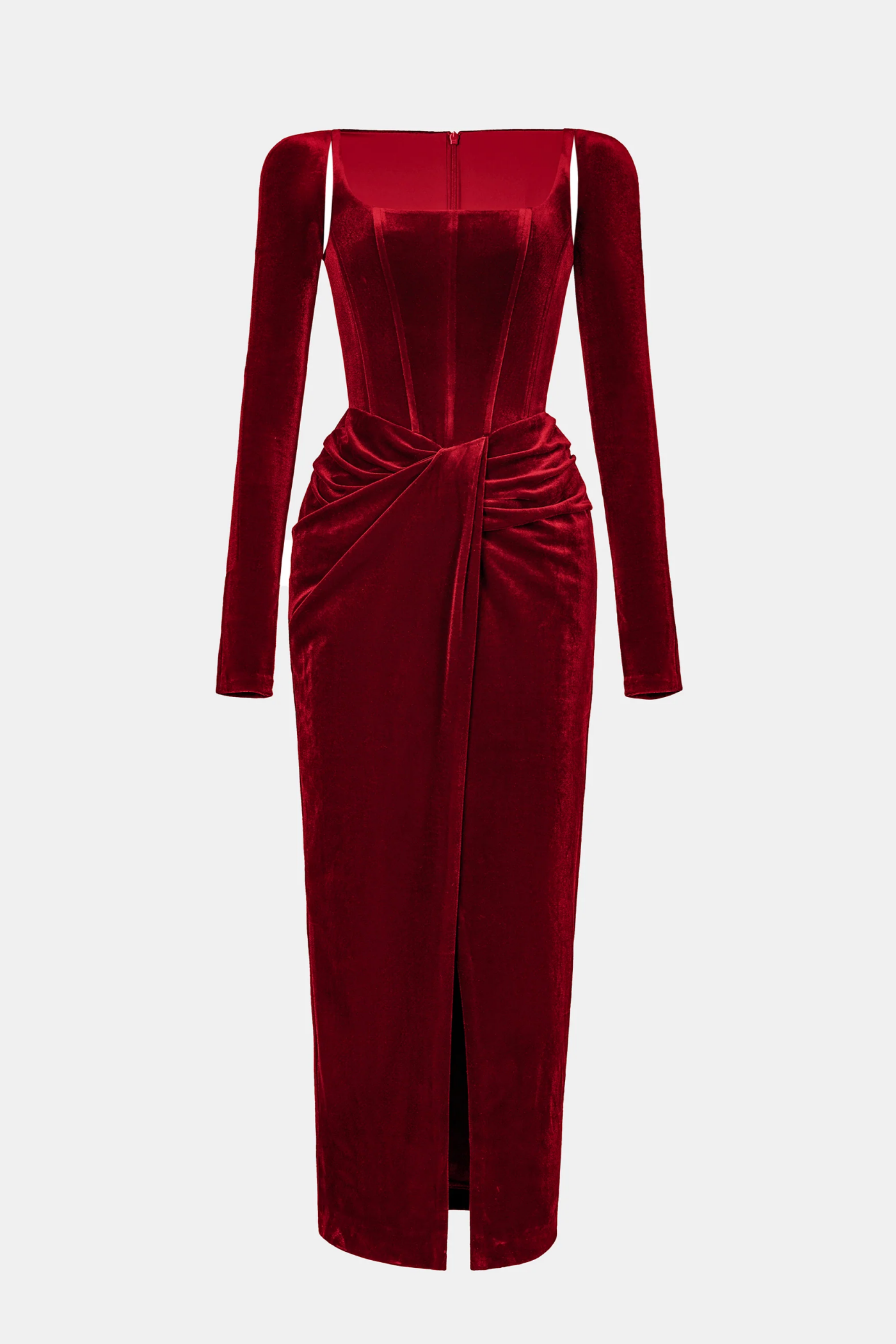 RENWICK VELVET CORSET MIDI DRESS FOR EVENTS