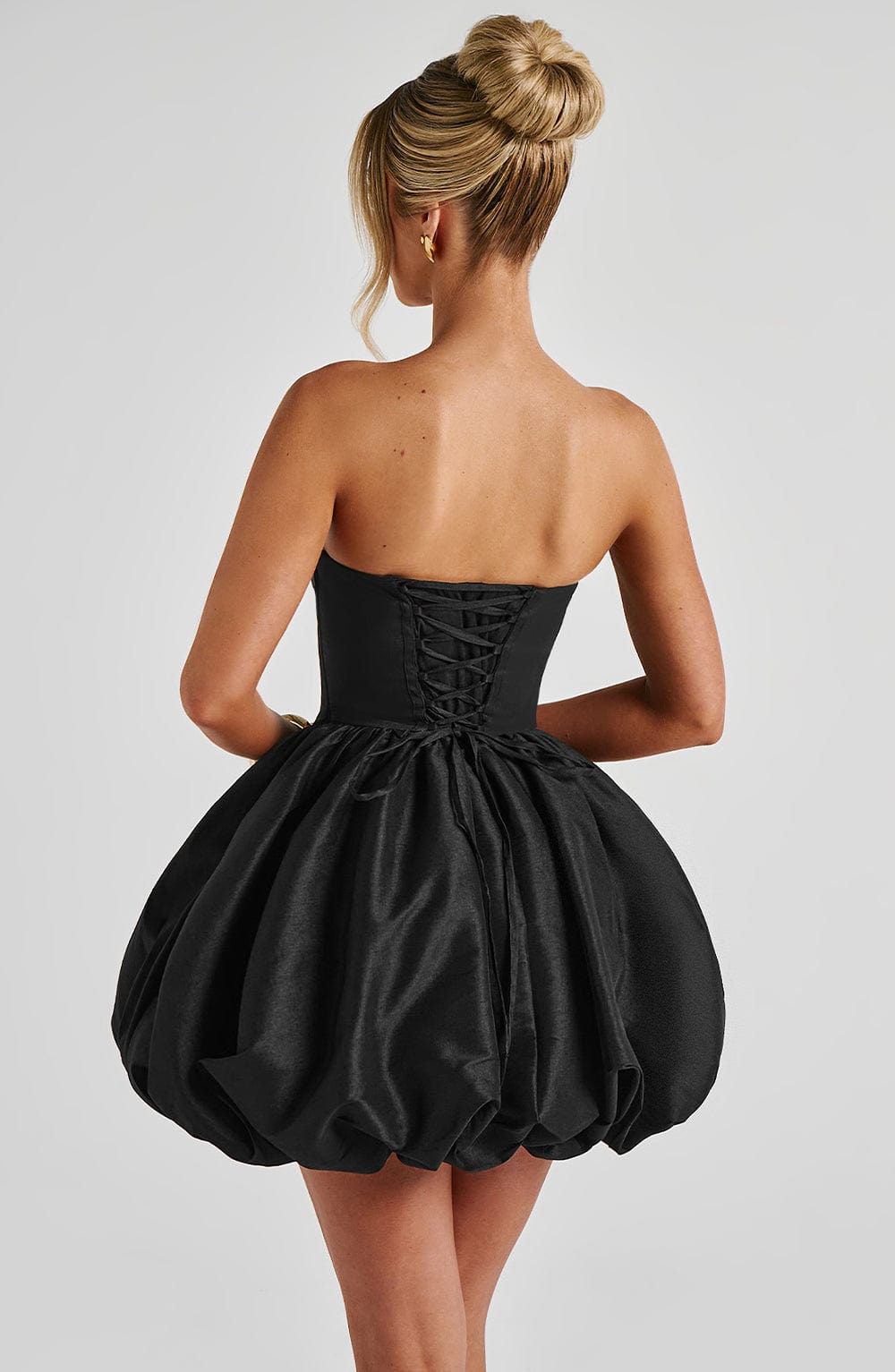 LOTUS MINI DRESS BLACK - COCKTAIL PARTY BODYCON