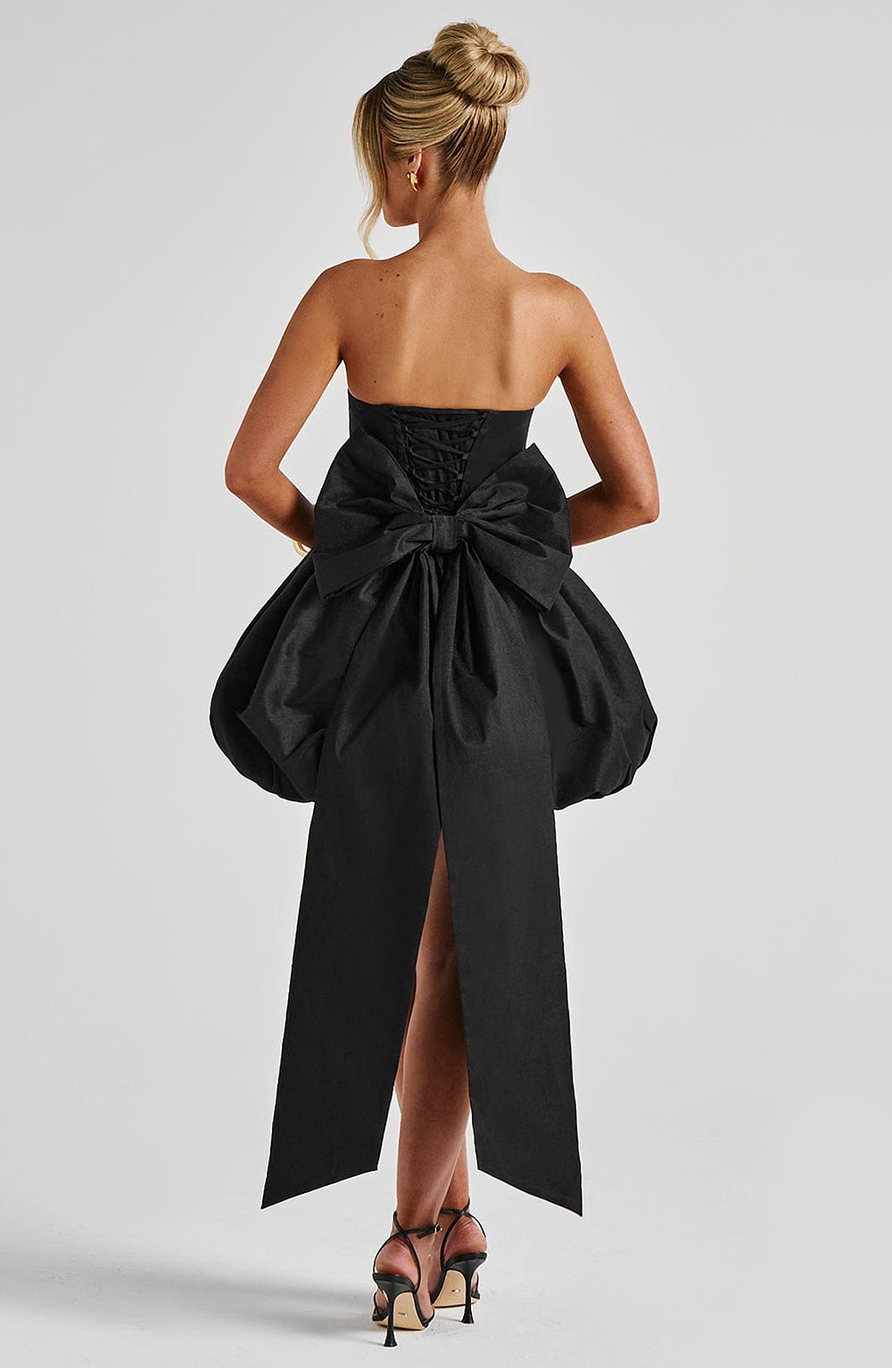 LOTUS MINI DRESS BLACK - COCKTAIL PARTY BODYCON