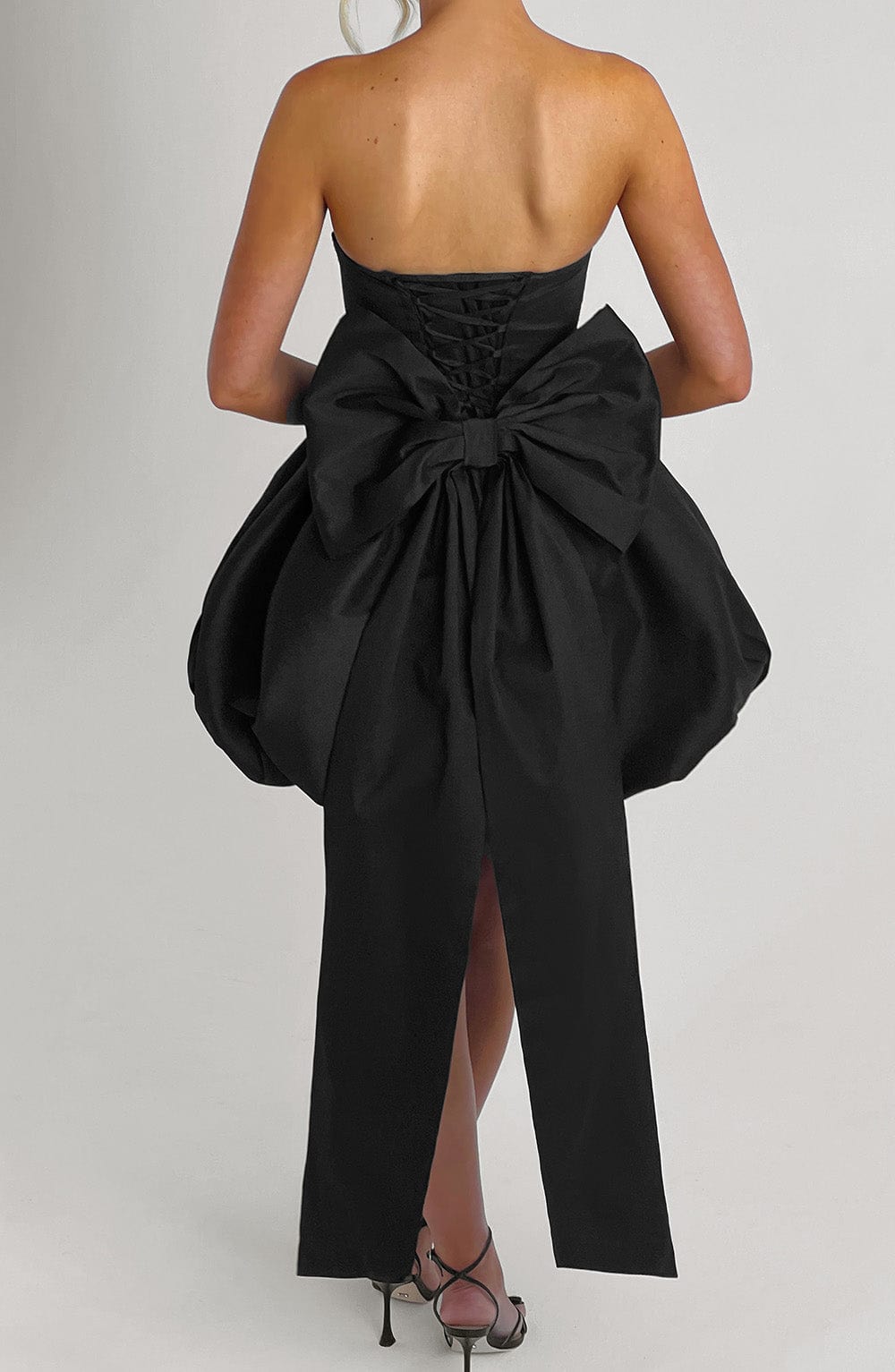 LOTUS MINI DRESS BLACK - COCKTAIL PARTY BODYCON