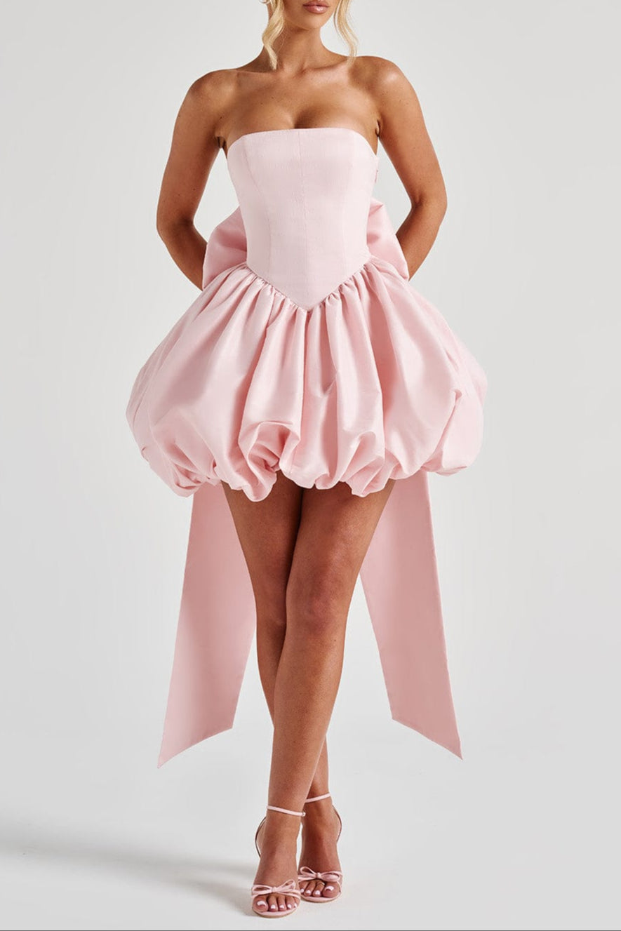 LOTUS BLUSH MINI DRESS - ROMANTIC COCKTAIL