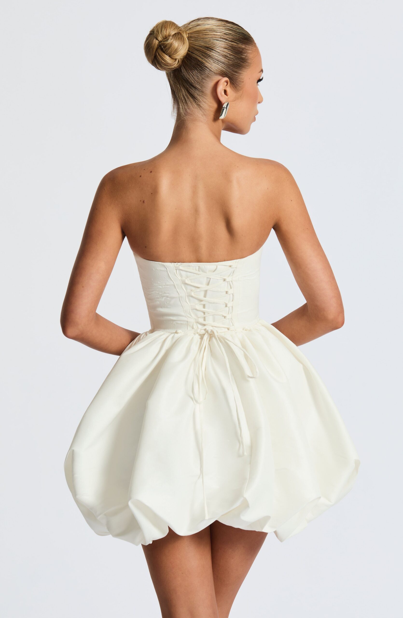 LOTUS MINI DRESS IVORY ELEGANT COCKTAIL