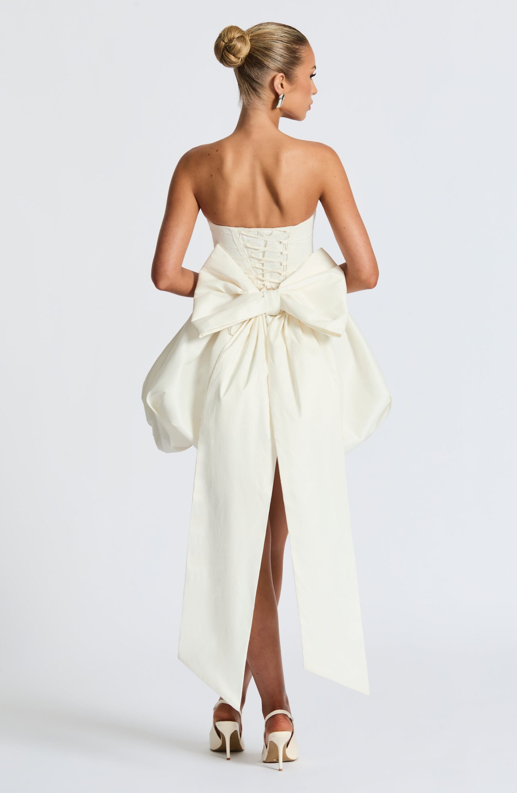 LOTUS MINI DRESS IVORY ELEGANT COCKTAIL