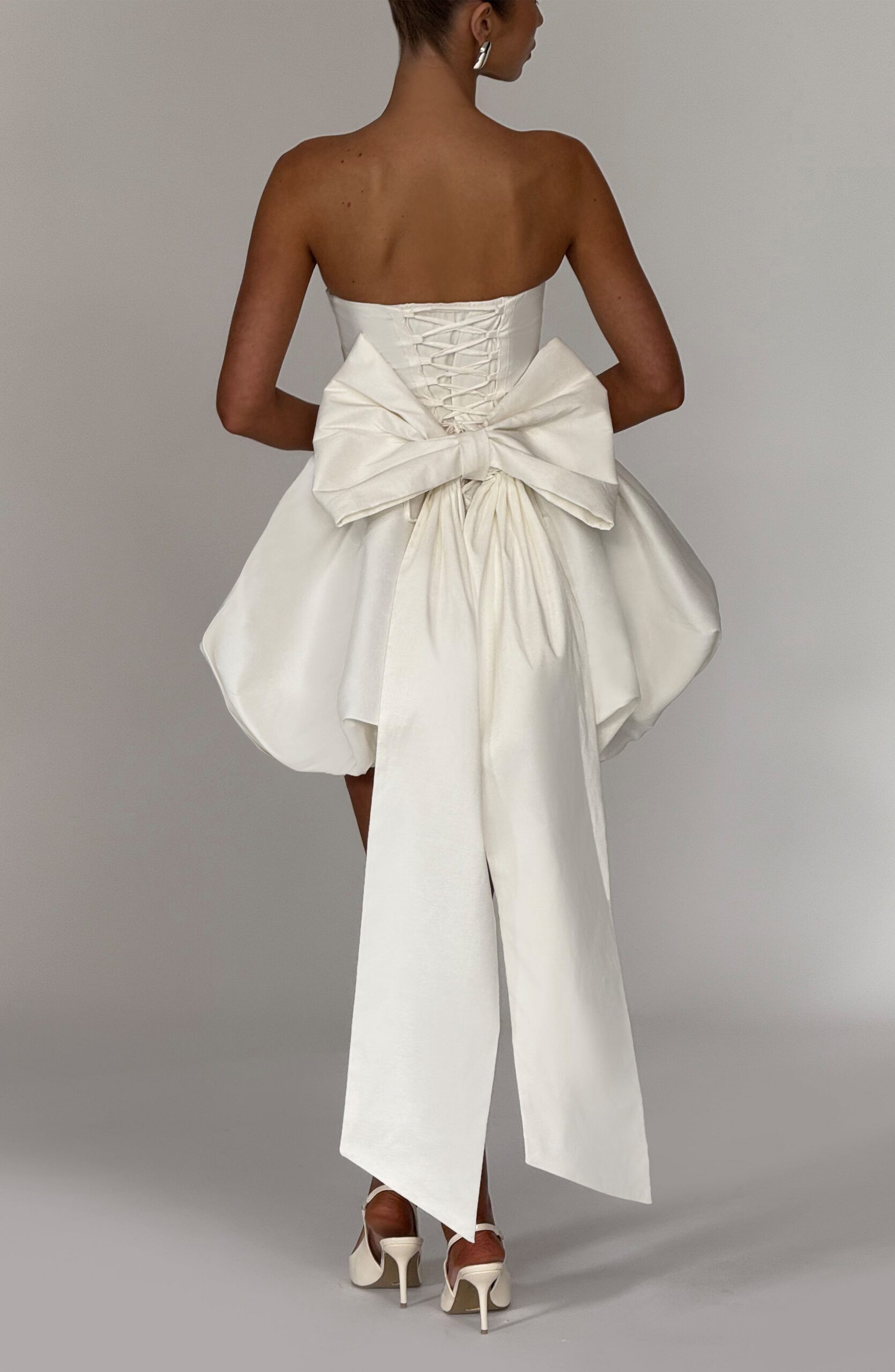 LOTUS MINI DRESS IVORY ELEGANT COCKTAIL