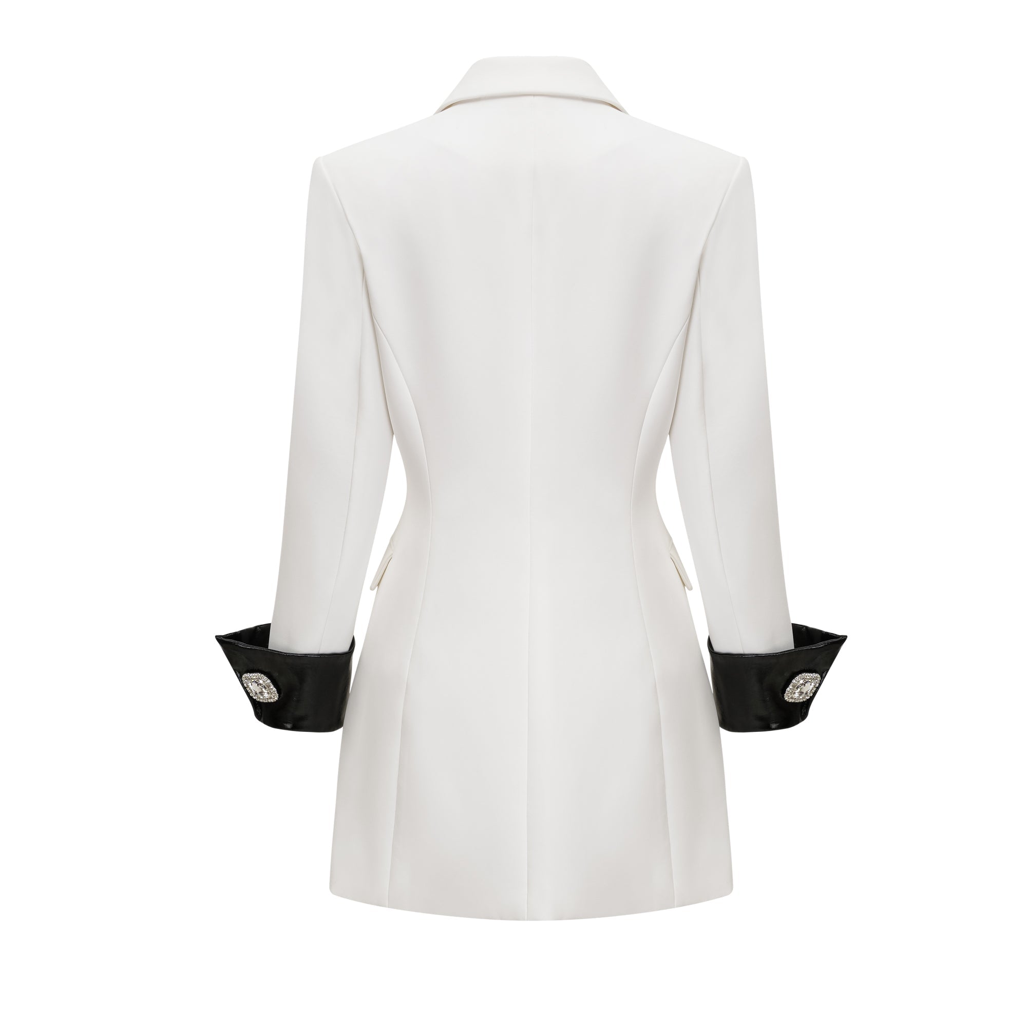 LOUISE CRYSTAL-BUTTON SINGLE-BREASTED COAT