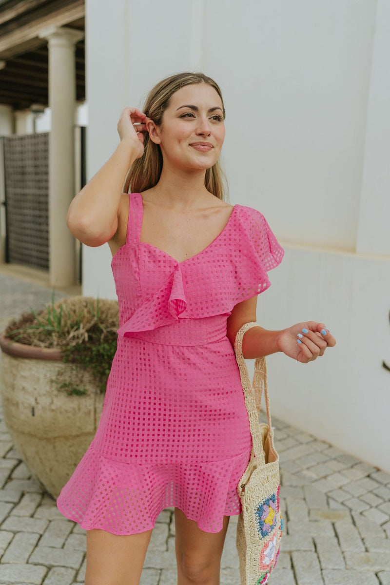 MOMENT DRESS PINK, A-LINE SILHOUETTE, WEDDING GUEST