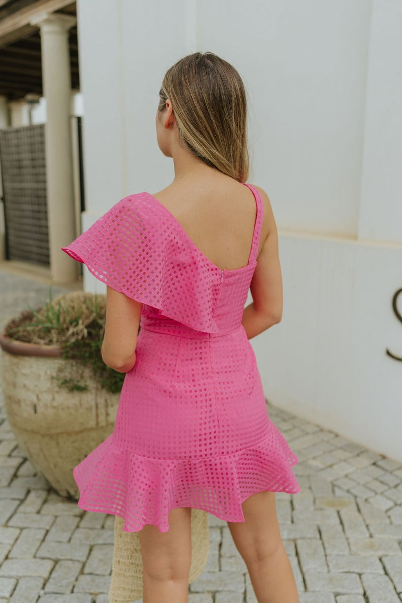 MOMENT DRESS PINK, A-LINE SILHOUETTE, WEDDING GUEST