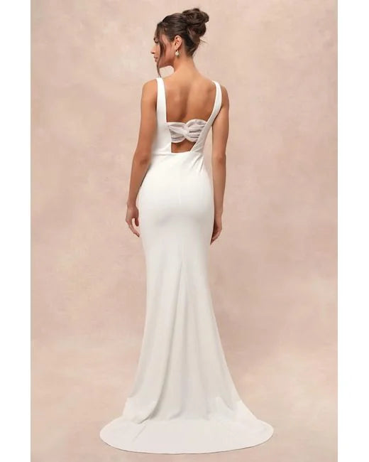 NATURAL REGAL SLEEVELESS TWIST-BACK MAXI DRESS