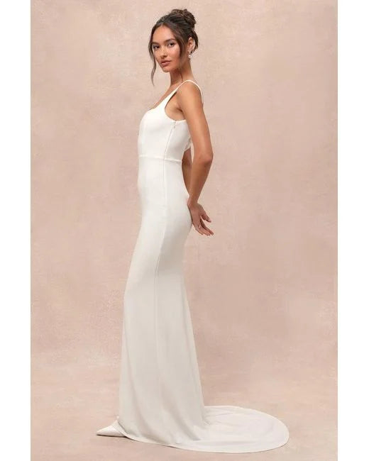 NATURAL REGAL SLEEVELESS TWIST-BACK MAXI DRESS