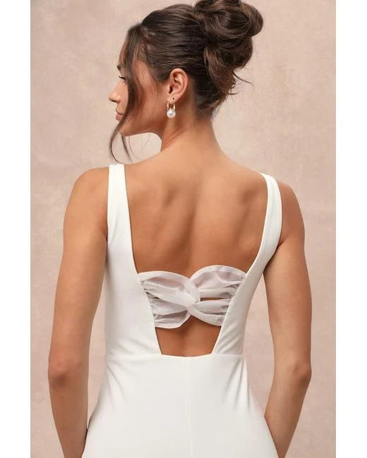 NATURAL REGAL SLEEVELESS TWIST-BACK MAXI DRESS